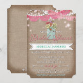 Mason Jar Country Rose Brautparty Einladung (Vorne/Hinten)