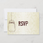 Mason Jar Country Wirbel Hochzeit RSVP Cards (Rückseite)