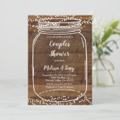Mason Jar Couple Dusche Einladungskarte Einladung (Stehend Vorderseite)