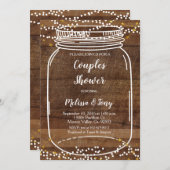 Mason Jar Couple Dusche Einladungskarte Einladung (Vorne/Hinten)