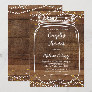 Mason Jar Couple Dusche Einladungskarte Einladung
