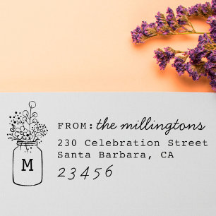 Mason Jar Custom Familienname und Rücksendeadresse Permastempel