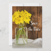 Mason Jar Daisies Barn Wedding Save the Date (Vorderseite)