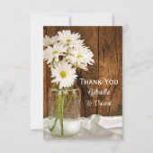 Mason Jar Daisies Country Barn Wedding Vielen Dank Dankeskarte (Vorderseite)
