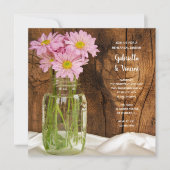 Mason Jar Daisies Country Wedding Probe Dinner Einladung (Vorderseite)