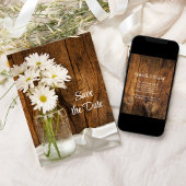 Mason Jar Daisies Country Wedding Save the Date Einladung