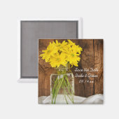 Mason Jar Daisies Country Wedding Save the Date Magnet (Vorderseite/Rückseite)