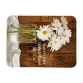 Mason Jar Daisies Country Wedding Save the Date Magnet (Horizontal)