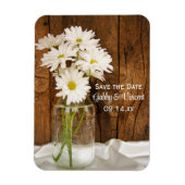 Mason Jar Daisies Country Wedding Save the Date Magnet (Vertikal)