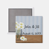 Mason Jar Daisies Favor Magnet (Vorderseite/Rückseite)