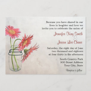 Mason Jar Daisies Hochzeit Einladungen