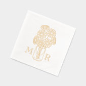 Mason Jar Daisies Monogram Initials Wedding Servietten Mit Folie (Links)