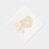 Mason Jar Daisies Monogram Initials Wedding Servietten Mit Folie (Rechts)