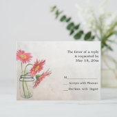 Mason Jar Daisies RSVP Cards (Stehend Vorderseite)