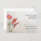 Mason Jar Daisies RSVP Cards (Vorne/Hinten)