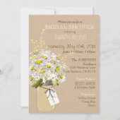 Mason Jar Daisies Rustikales Brautparty Einladung (Vorderseite)