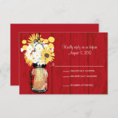 Mason Jar Daisies Sunflowers & Billy Balls UAWG RSVP Karte (Vorne/Hinten)