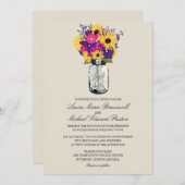 Mason Jar Daisies und Sonnenblumen Hochzeiten Einladung (Vorne/Hinten)