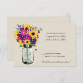 Mason Jar Daisies und Sonnenblumen | UAWG | RSVP Karte (Vorne/Hinten)