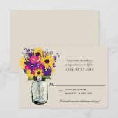 Mason Jar Daisies und Sonnenblumen | UAWG | RSVP Karte (Vorne/Hinten)