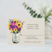 Mason Jar Daisies und Sonnenblumen | UAWG | RSVP Karte (Stehend Vorderseite)