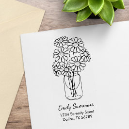 Mason Jar Daisy Blume Adresse Gummistempel