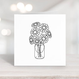 Mason Jar Daisy Blume Color Me Permastempel