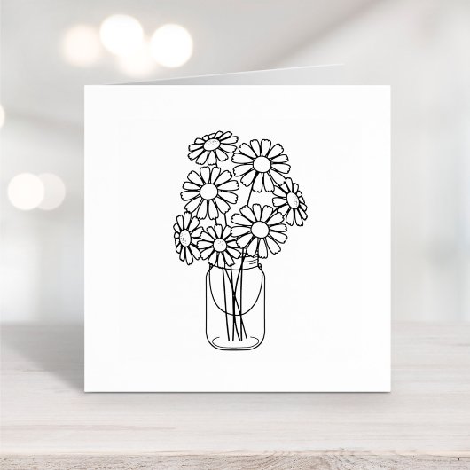 Mason Jar Daisy Blume Color Me Permastempel