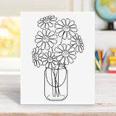 Mason Jar Daisy Blume Farbseite Gummistempel