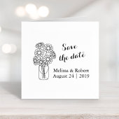 Mason Jar Daisy Blume Save the Date Hochzeit Gummistempel