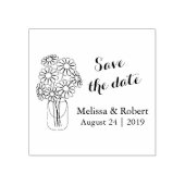 Mason Jar Daisy Blume Save the Date Hochzeit Gummistempel (Prägung)