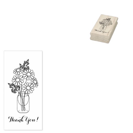 Mason Jar Daisy Blume Vielen Dank Gummistempel (Stempel)