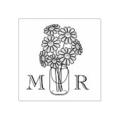 Mason Jar Daisy Blume Wedding Monogram Initials Gummistempel (Prägung)