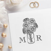 Mason Jar Daisy Blume Wedding Monogram Initials Gummistempel