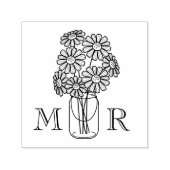 Mason Jar Daisy Blume Wedding Monogram Initials Permastempel (Design)