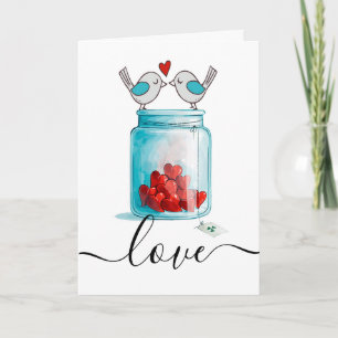 Mason Jar der Liebe Feiertagskarte