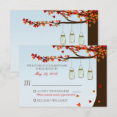 Mason Jar Eichenbaum RSVP Karte (Vorne/Hinten)