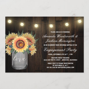 Mason Jar + Einladungen zur Sunflower Engagement P