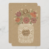 Mason Jar Fall Babydusche Einladung (Vorne/Hinten)