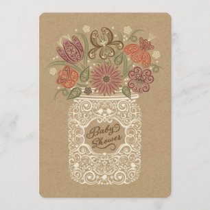 Mason Jar Fall Babydusche Einladung