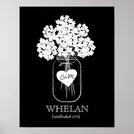 Mason Jar Family etablierte Eheposter Poster (Vorne)