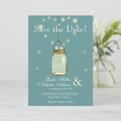 Mason Jar Fireflies Herz Hochzeit speichern das Da Save The Date (Stehend Vorderseite)