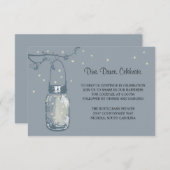 Mason Jar Fireflies Hochzeitsempfang Einladung (Vorne/Hinten)