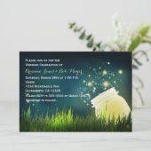 Mason Jar & Fireflies Night Wedding Einladung (Stehend Vorderseite)