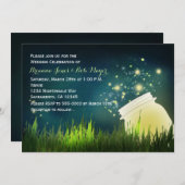 Mason Jar & Fireflies Night Wedding Einladung (Vorne/Hinten)