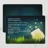 Mason Jar & Fireflies Night Wedding Einladung (Vorne/Hinten)