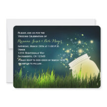 Mason Jar & Fireflies Night Wedding Einladung