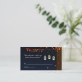 Mason Jar Fireflies Oak Tree Name Cards Platzkarte (Stehend Vorderseite)