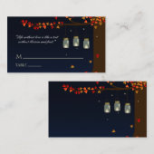 Mason Jar Fireflies Oak Tree Name Cards Platzkarte (Vorne/Hinten)