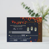 Mason Jar Fireflies Oak Tree UAWG [Optionen zum Es RSVP Karte (Stehend Vorderseite)